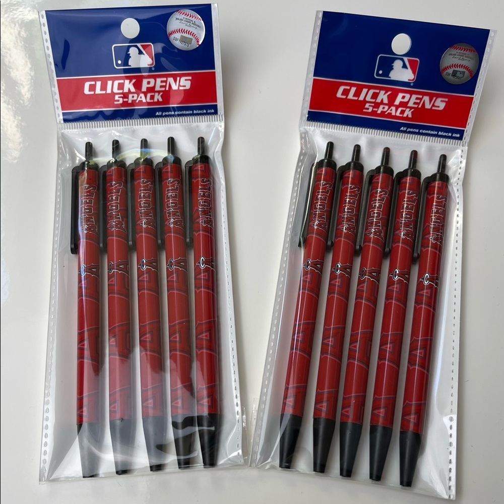 Angels Baseball 5-Pack Pens, 2 packs